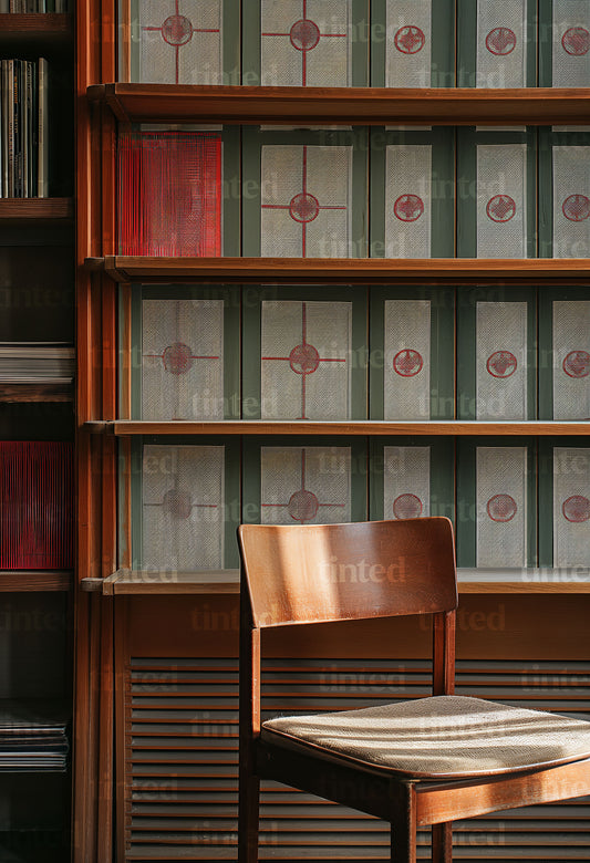 tinted-a-chair-in-front-of-a-wooden-shelf-93b94ff59a08
